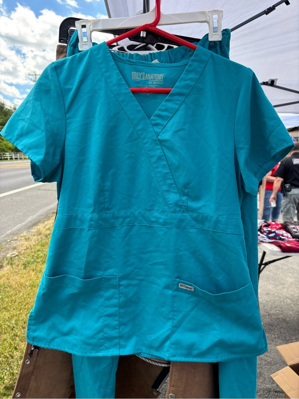 Grey's Anatomy Teal V-Neck Scrub Set Medium